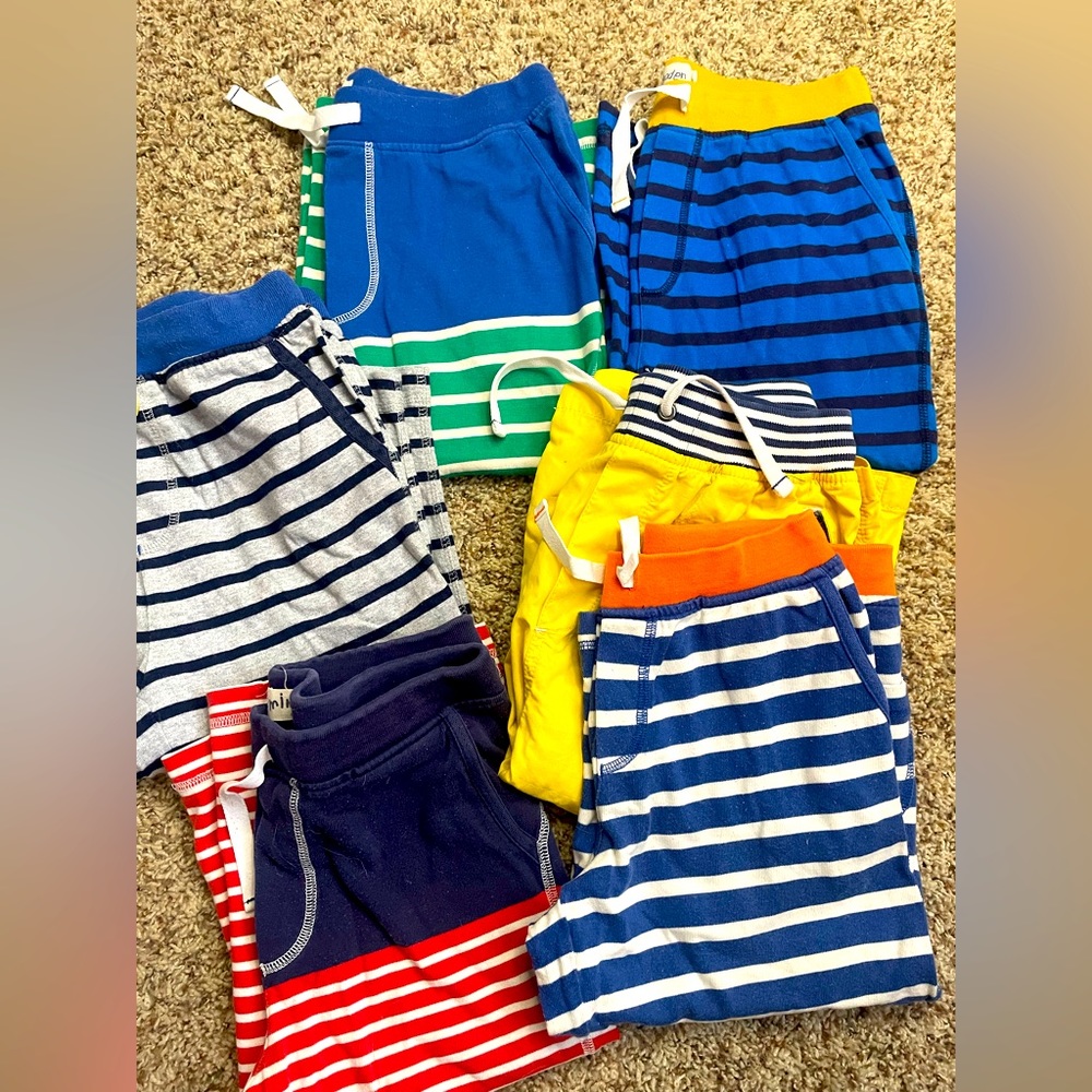 Mini boden baggy baggies knit striped shorts sizes 9 10 12 lot set
